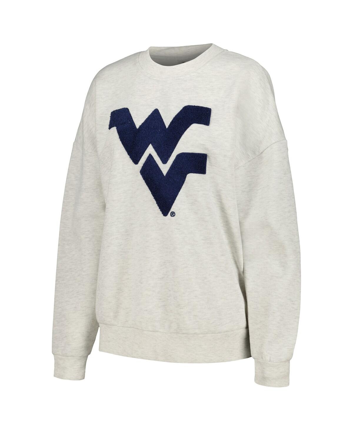 Shop Gameday Couture Women's  Ash West Virginia Mountaineers Team Effort Pullover Sweatshirt And Shorts Sl