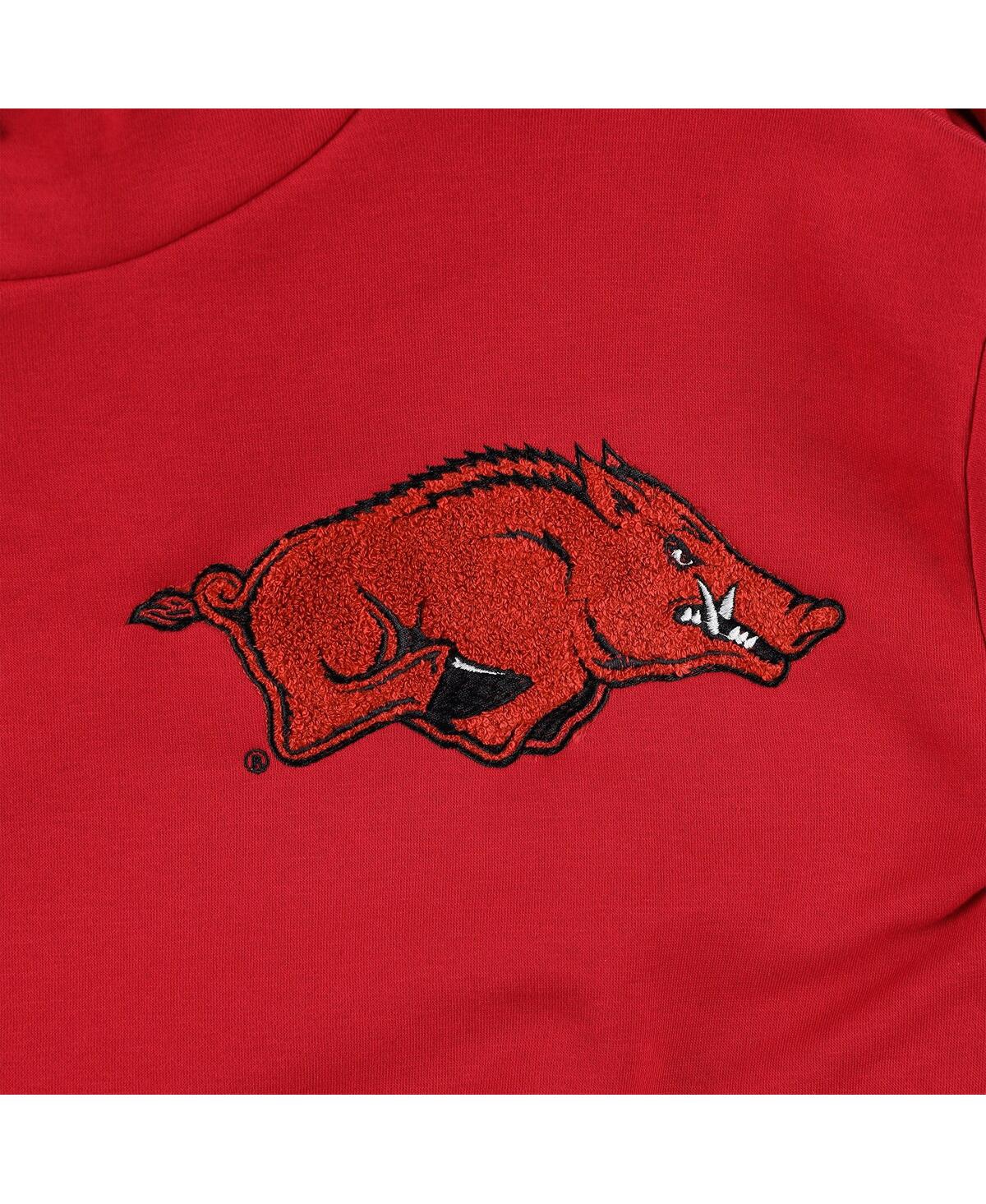 GAMEDAY COUTURE WOMEN'S GAMEDAY COUTURE CARDINAL, BLACK ARKANSAS RAZORBACKS MATCHMAKER DIAGONAL COWL PULLOVER HOODIE 