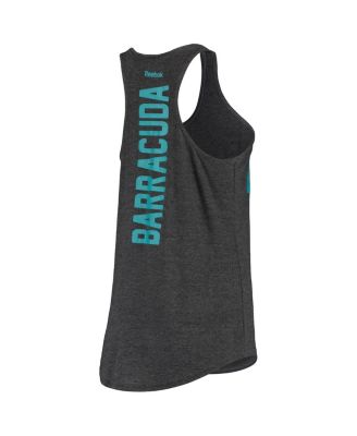 Women's Heathered Black San Jose Barracuda Tri-Blend Circle Tank Top