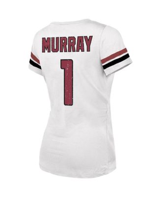Women's Kyler Murray White Distressed Arizona Cardinals Fashion Player Name and Number V-Neck T-shirt