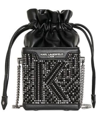 New Karl Lagerfeld Paris Sparkle Clutch, Wristlet, Black