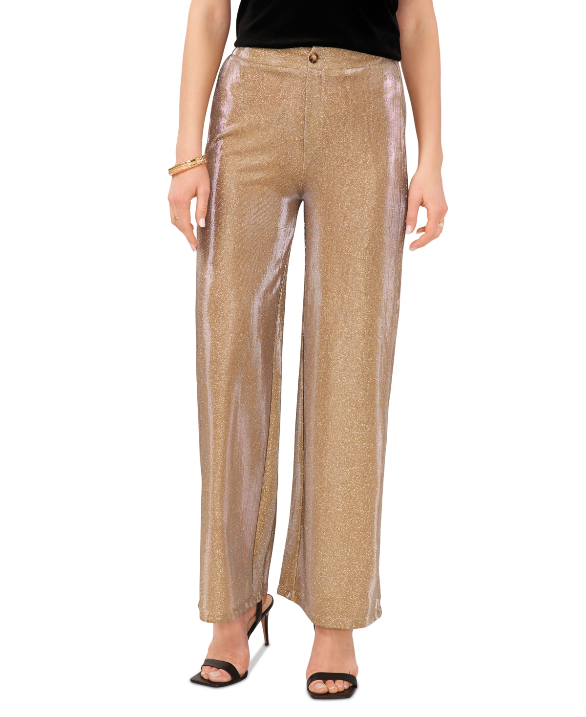 Vince Camuto Women's Metallic Relaxed Straight-leg Trousers In Gold