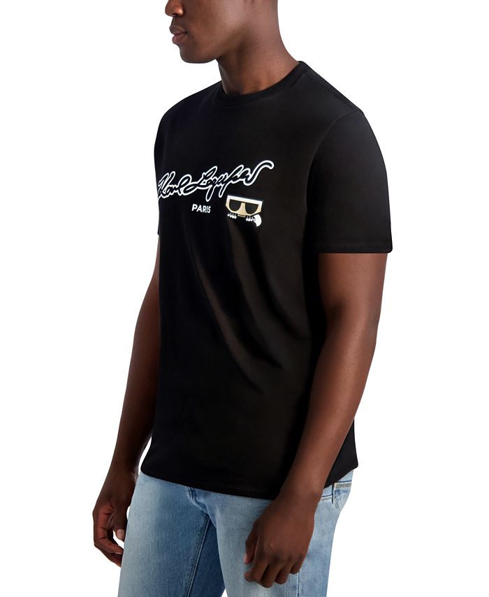 KARL LAGERFELD PARIS Men's Signature Logo Graphic T-Shirt, Created for ...