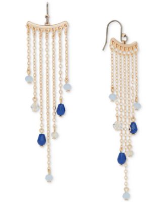Lucky Brand - Gold-Tone Beaded Dangle Linear Earrings
