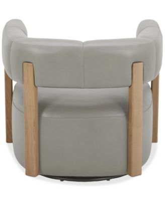 CLOSEOUT! Orsha 32" Leather Accent Swivel Chair, Created for Macy's
