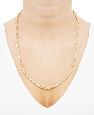 Paperclip & Rope Link 24" Chain Necklace (5-1/5mm) in 14k Gold