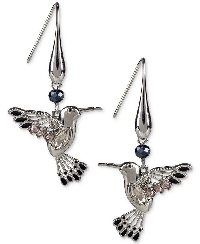 Patricia Nash SilverTone Mixed Crystal Hummingbird Drop Earrings Macy's