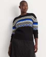 LAUREN Ralph Lauren L87901 Womens White Fair Isle Turtleneck Sweater Size 3X
