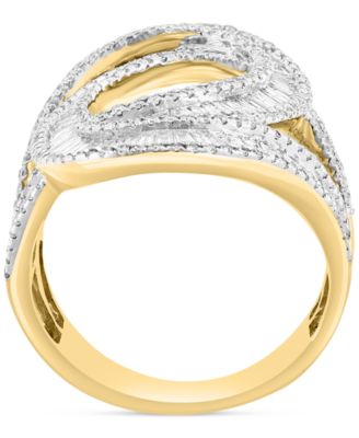 EFFY&reg; Diamond Baguette Swirl Statement Ring (2-1/10 ct. t.w.) in 14k Gold