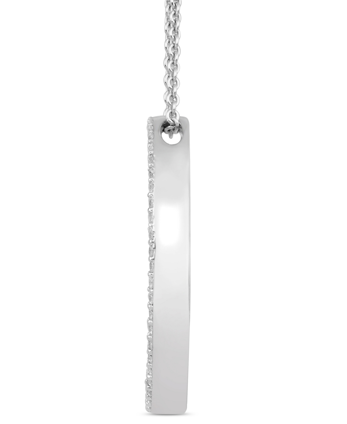MACY'S DIAMOND OPENWORK DOUBLE OVAL 18" PENDANT NECKLACE (1/2 CT. T.W.) IN STERLING SILVER 
