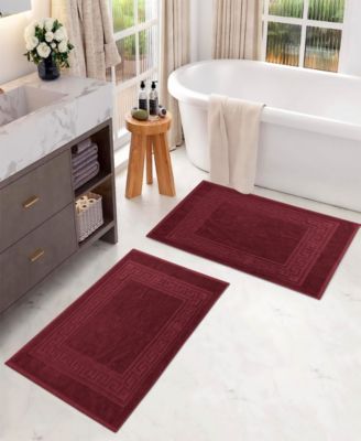 Cotton Greek Key Infinity Border 2-Pc. Bath Rug Set