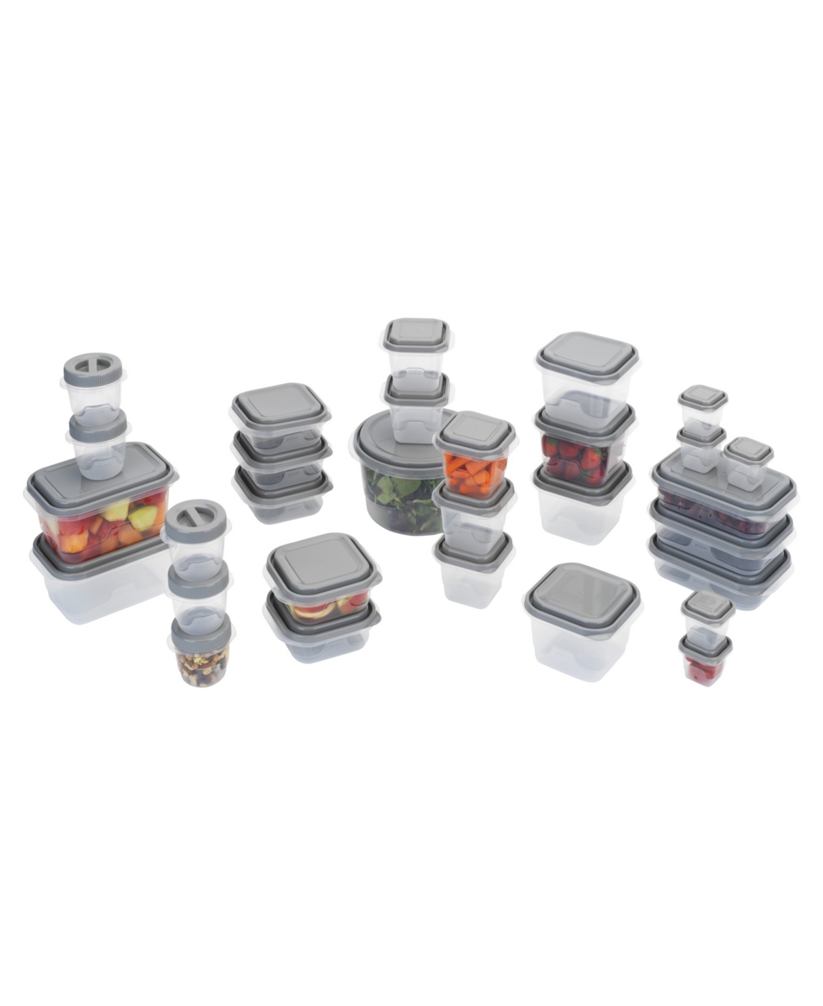 Good Cook Everyware 60-piece Biphenyl A-free Plastic Food Storage Container Set In Clean And Gray
