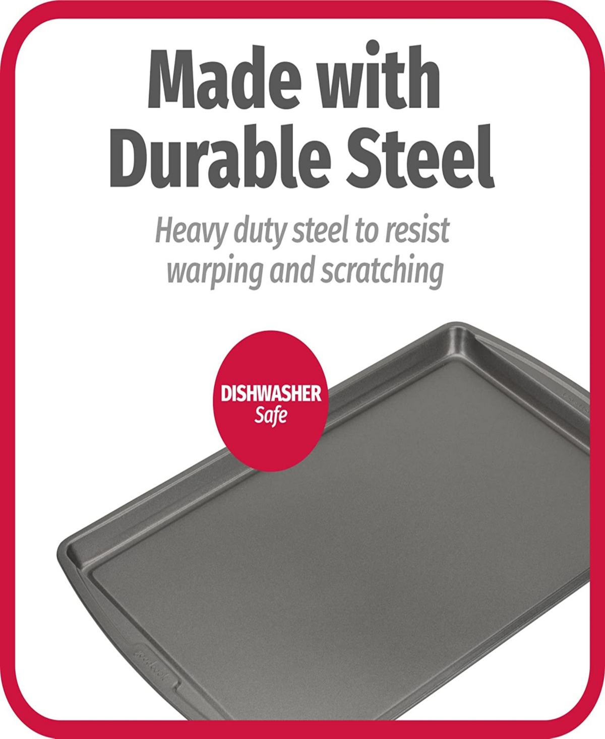 Good Cook Set Of 2 Large 17" X 11" Nonstick Steel Multipurpose Cookie Sheets In Gray