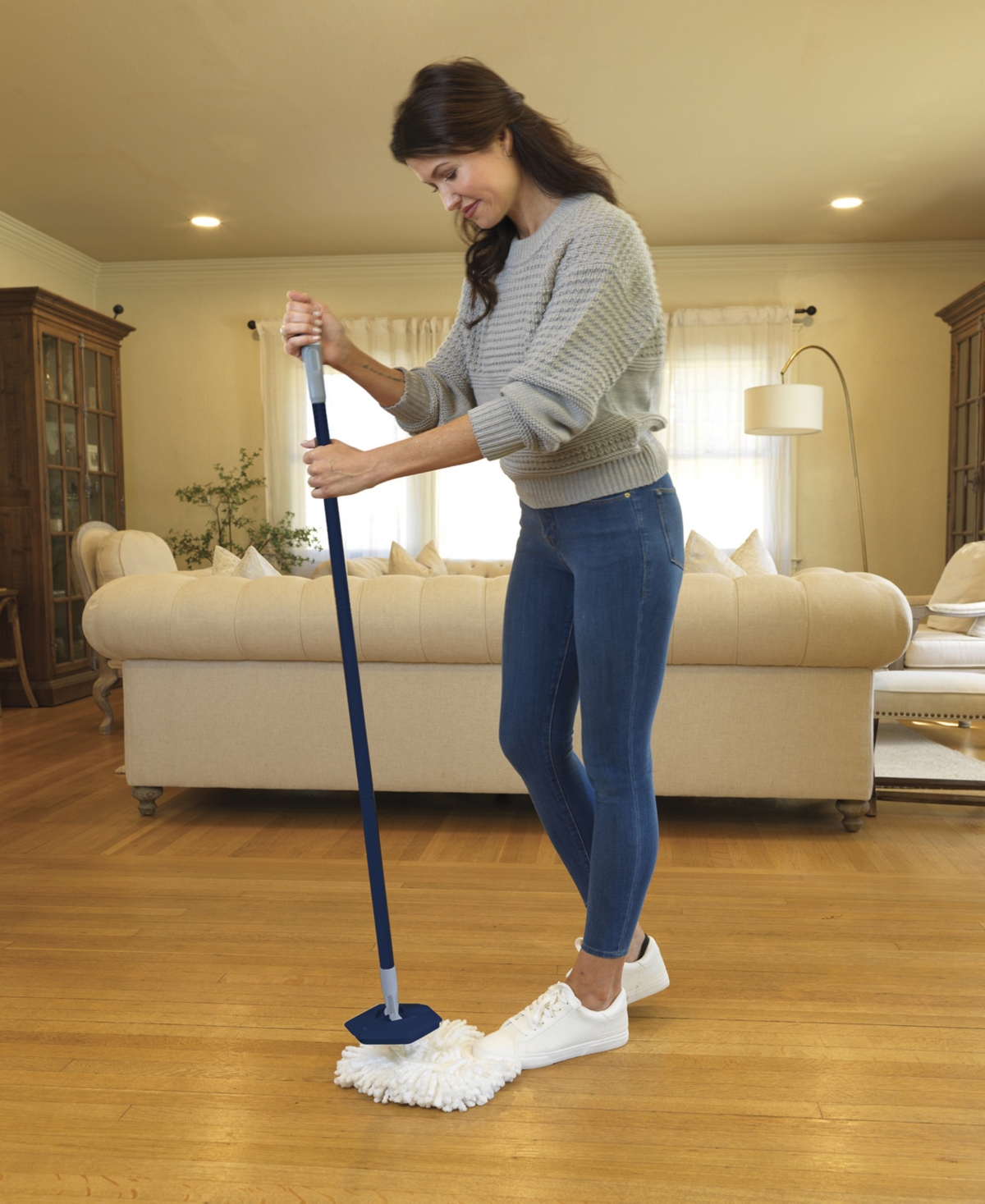 Casabella Clean Water Spin Mop In White Blue