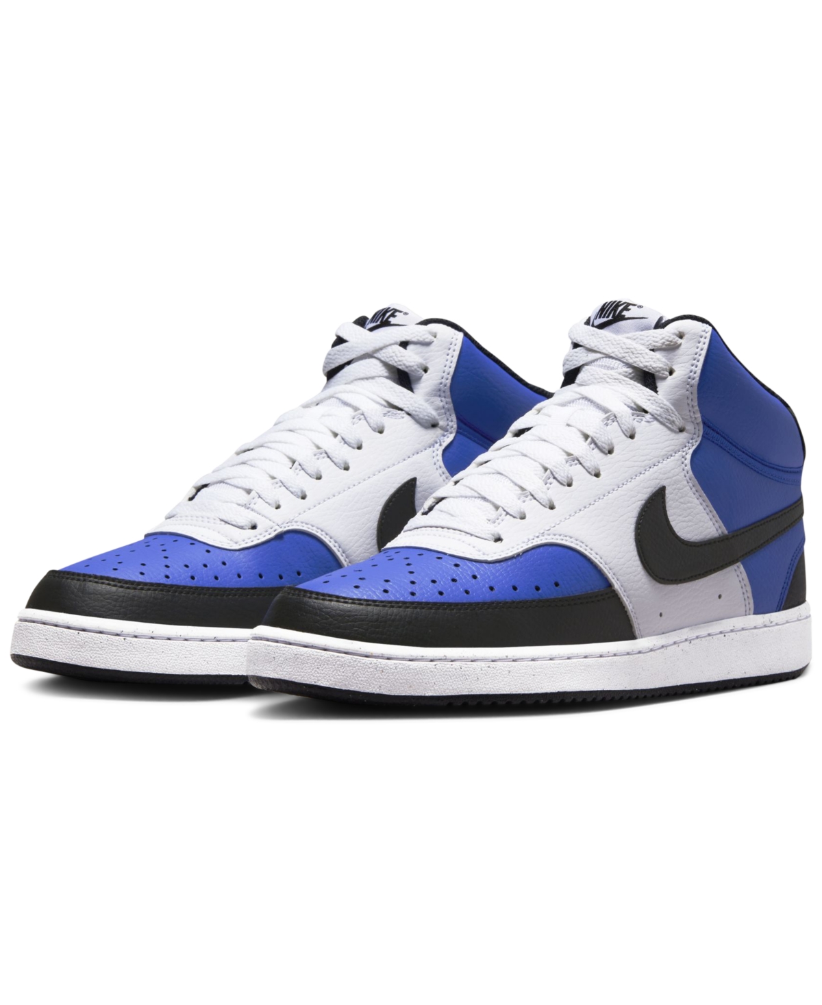 Nike Men's Court Vision Mid Next Nature Casual Sneakers From Finish Line In Game Royal,black