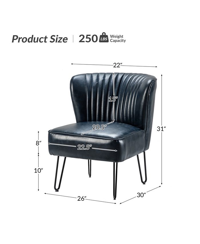 Hulala Home Annabella Mid Century Modern Leather Side Chair Macy's