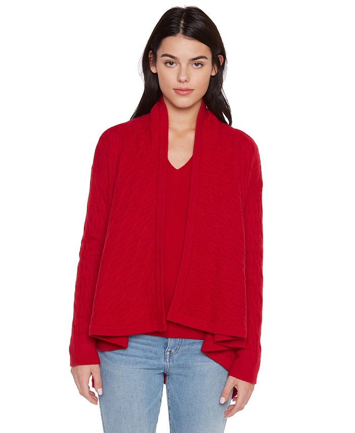 JENNIE LIU Women s 100 Pure Cashmere 4 ply Cable knit Drape front