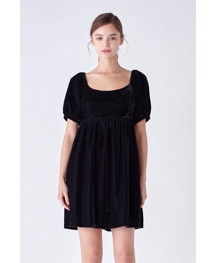 English Factory Women s Velvet Scoop Neck Mini Dress Macy s