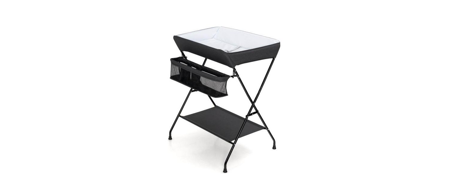 Baby Changing Table with Storage Organizer, Foldable Space-Saving Design