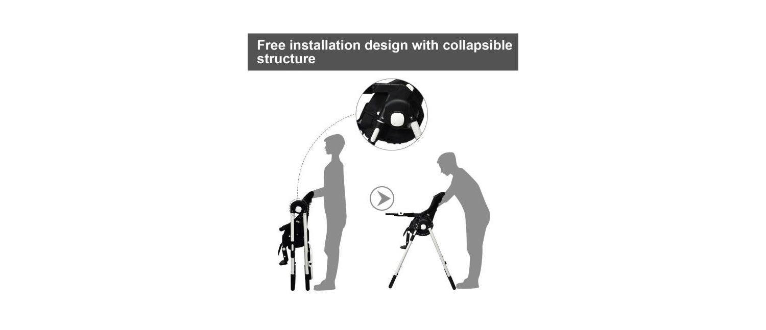 Foldable High chair with Multiple Adjustable Backrest