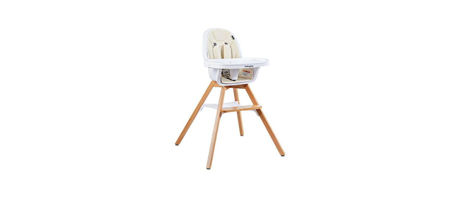 Girls 3-in-1 Convertible Wooden High Chair