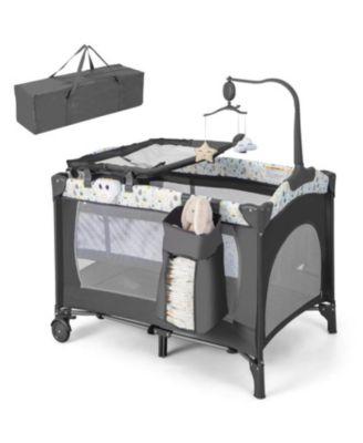 Multi-Functional Baby Playpen with Mattress and Removable Changing Table
