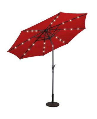 10 ft Patio Solar Umbrella with Crank and LED Lights