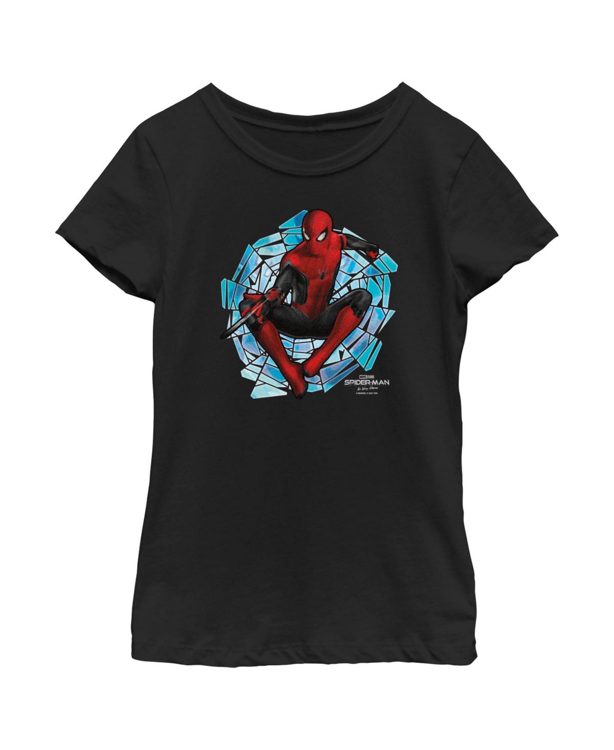 Marvel Kids' Girl's  Spider-man: No Way Home Spinning Webs Child T-shirt In Black