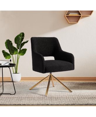 Mid-Century Modern Large Boucle Swivel Accent Arm Chair