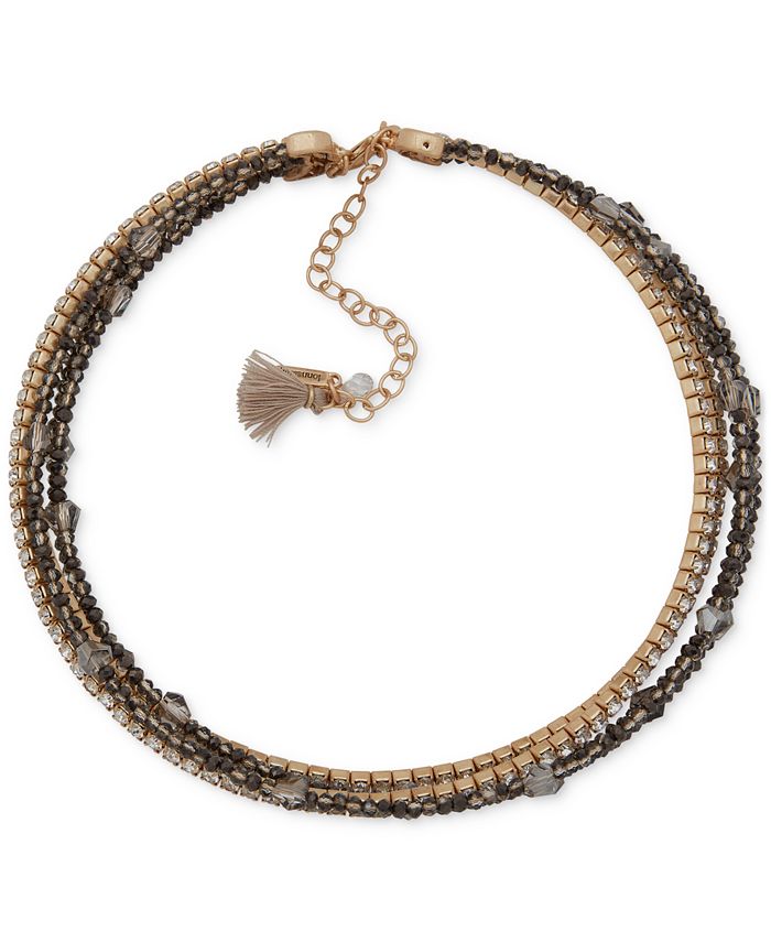 1 2 3 Rows Rhinestone Choker Necklace For Women