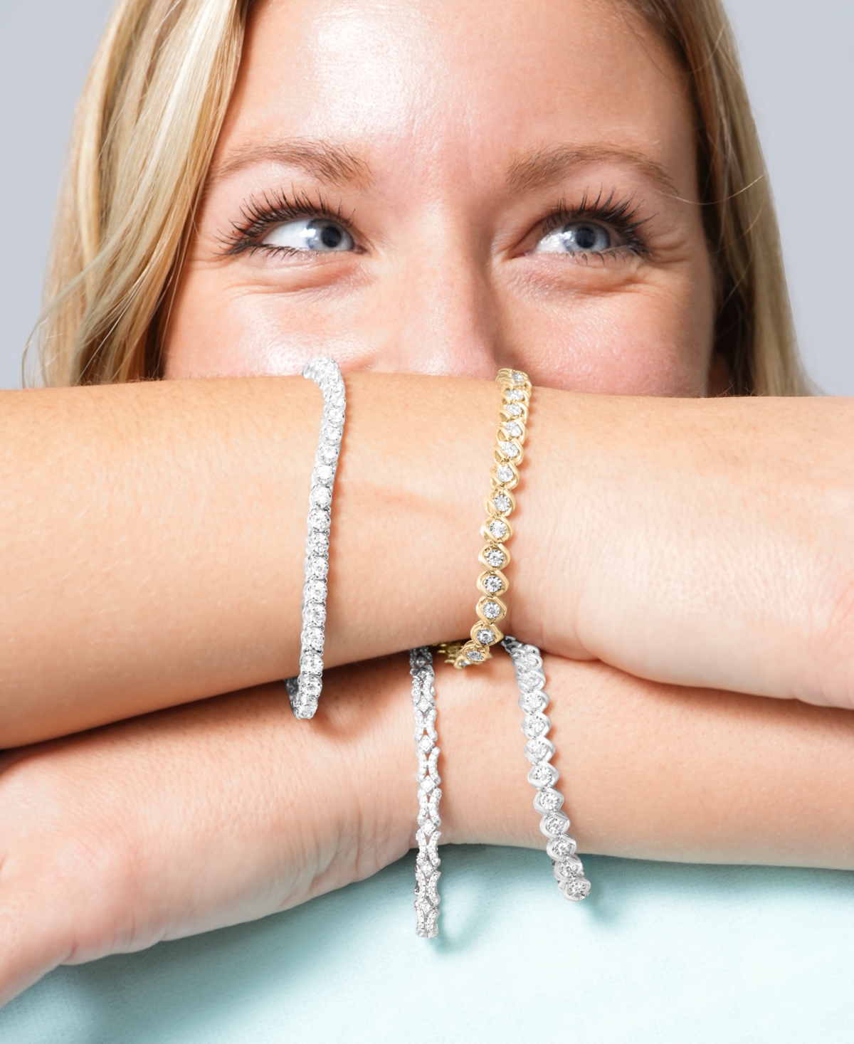 Diamond Vintage-Look Link Bracelet (5 ct. t.w.) in 10k Created for Macy's - White Gold