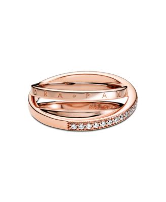 Cubic Zirconia Signature Crossover Pave Triple Band Ring
