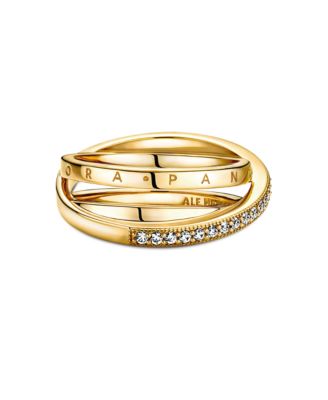 Cubic Zirconia Signature Crossover Pave Triple Band Ring