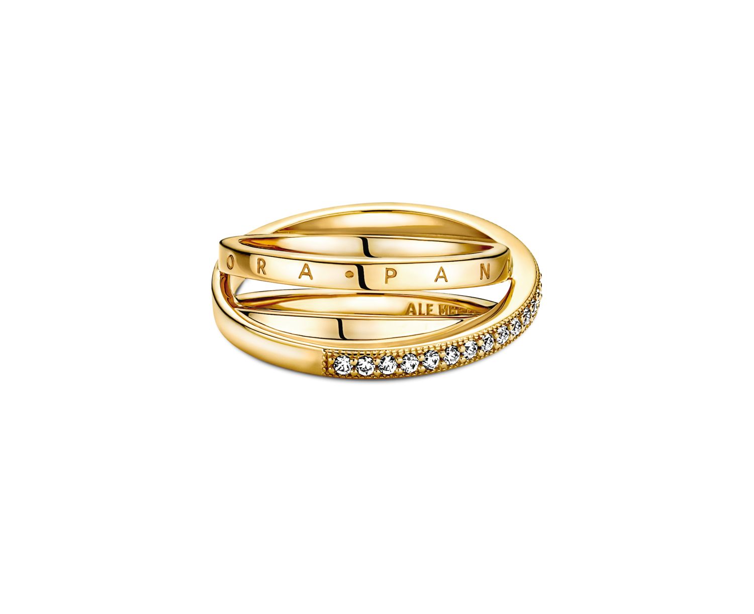 Cubic Zirconia Signature Crossover Pave Triple Band Ring