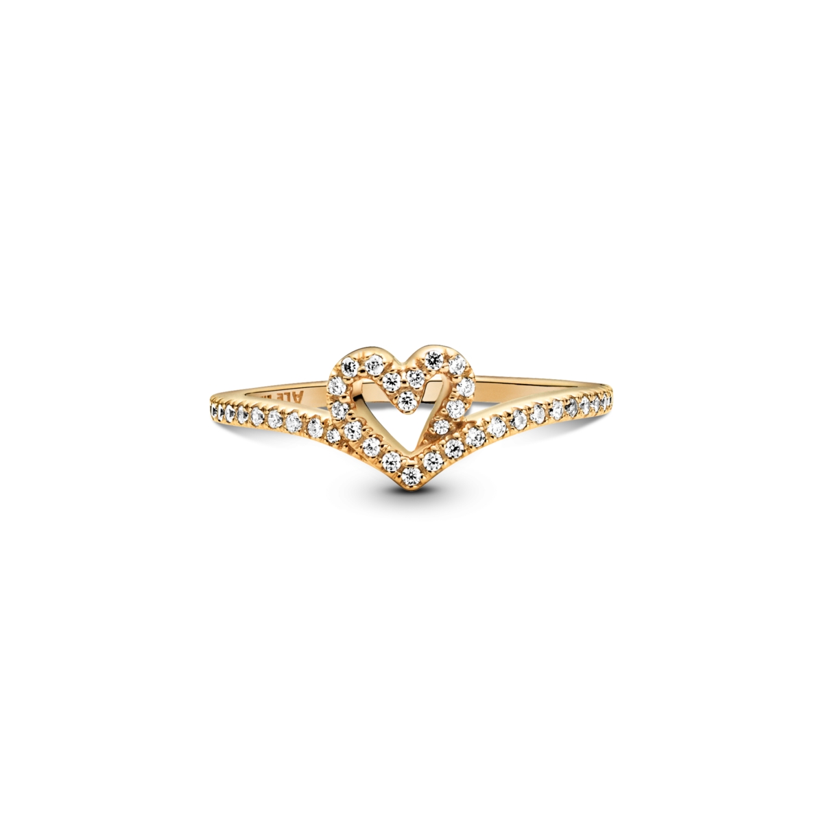 Pandora Cubic Zirconia Timeless Wish Sparkling Heart Ring In Gold