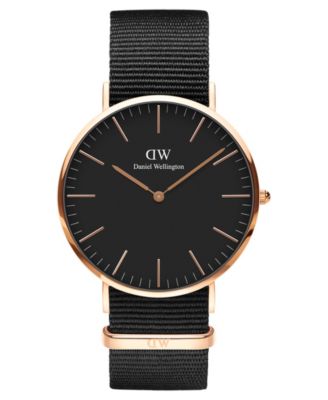 Men's Classic Cornwall Black Polyester Watch 40mm