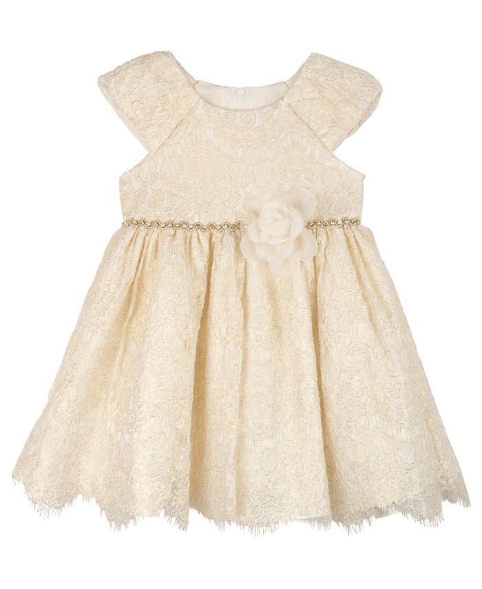 Rare Editions Baby Girls Foil Lace Social Dress - Macy's