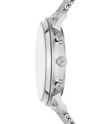 Men's Neutra Chronograph Silver-Tone Stainless Steel Mesh Watch 44mm and Bracelet Box Gift Set