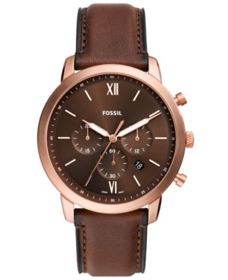 Citizen Eco-Drive Men's Chronograph Brown Leather Strap Watch 44mm - Macy's