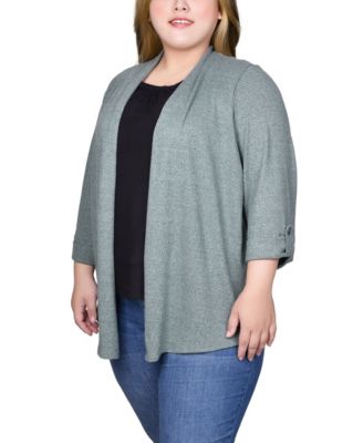Plus Size 3/4 Sleeve Two in One Top