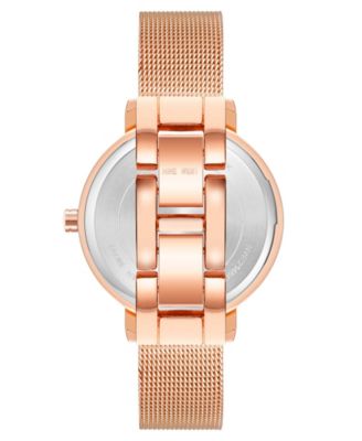Women's Quartz Rose Gold-Tone Stainless Steel Mesh Band Watch, 34mm