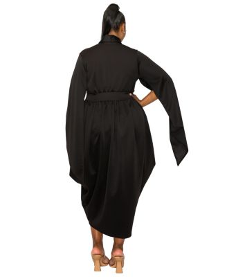 Plus Size Tina Tulip Hem Cape Sleeve Pocket Dress