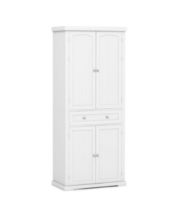 Freestanding Kitchen Pantry,Tall Kitchen Pantry Cupboard Cabinet  72.4Minimalist Storage Cabinet Organizer with 4 Doors and Adjustable  Shelves,Wood Kitchen Cupboard for Kitchen Dining Room Home,White 
