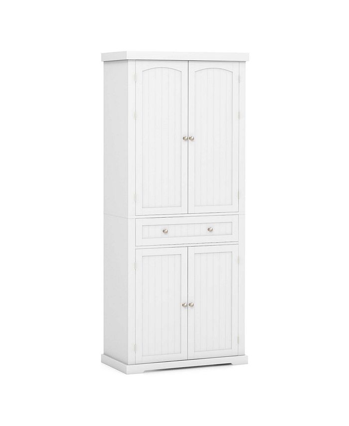 72 Inch Freestanding Kitchen Pantry Cabinet 4 Doors Storage Cupboard  Shelves Drawer - Costway