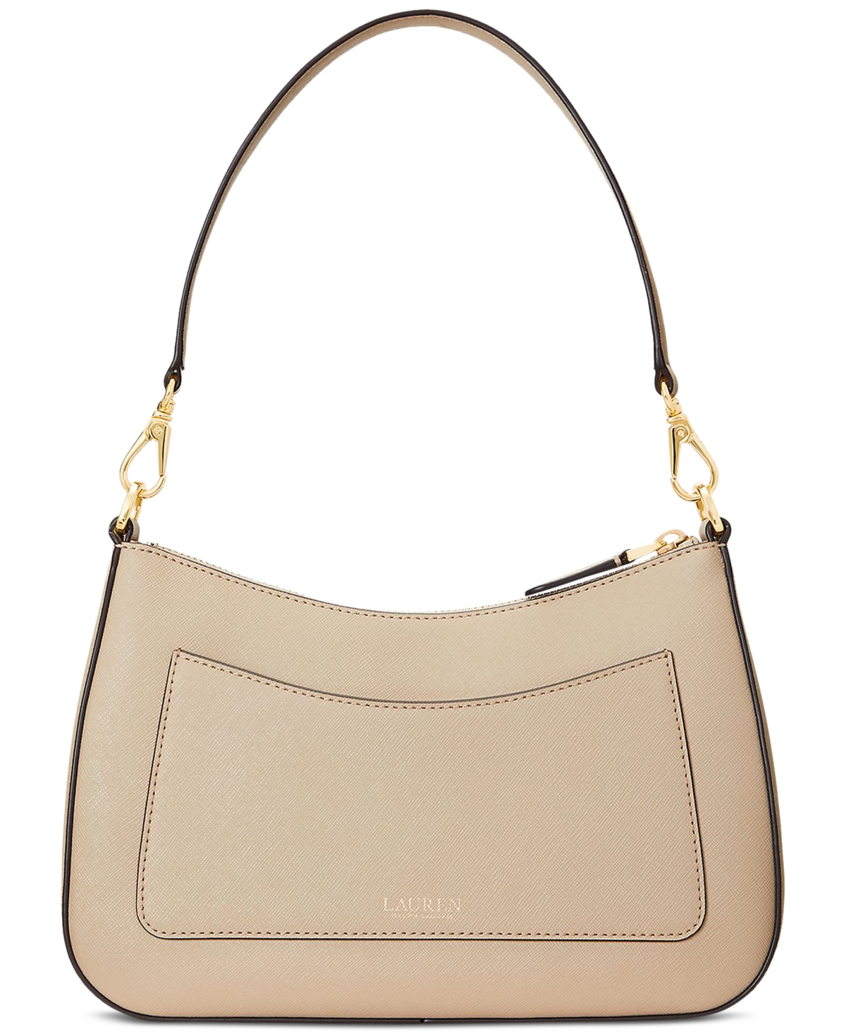 Ralph Lauren Women's Crosshatch Leather Medium Danni Shoulder Bag In Birch Tan