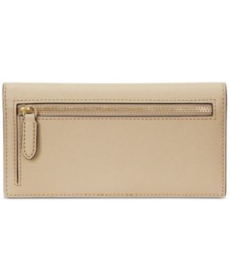Crosshatch Leather Slim Snapped-Closure Wallet