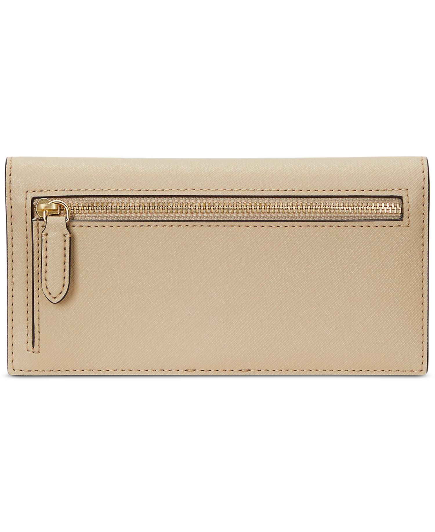 Crosshatch Leather Slim Snap Closure Wallet