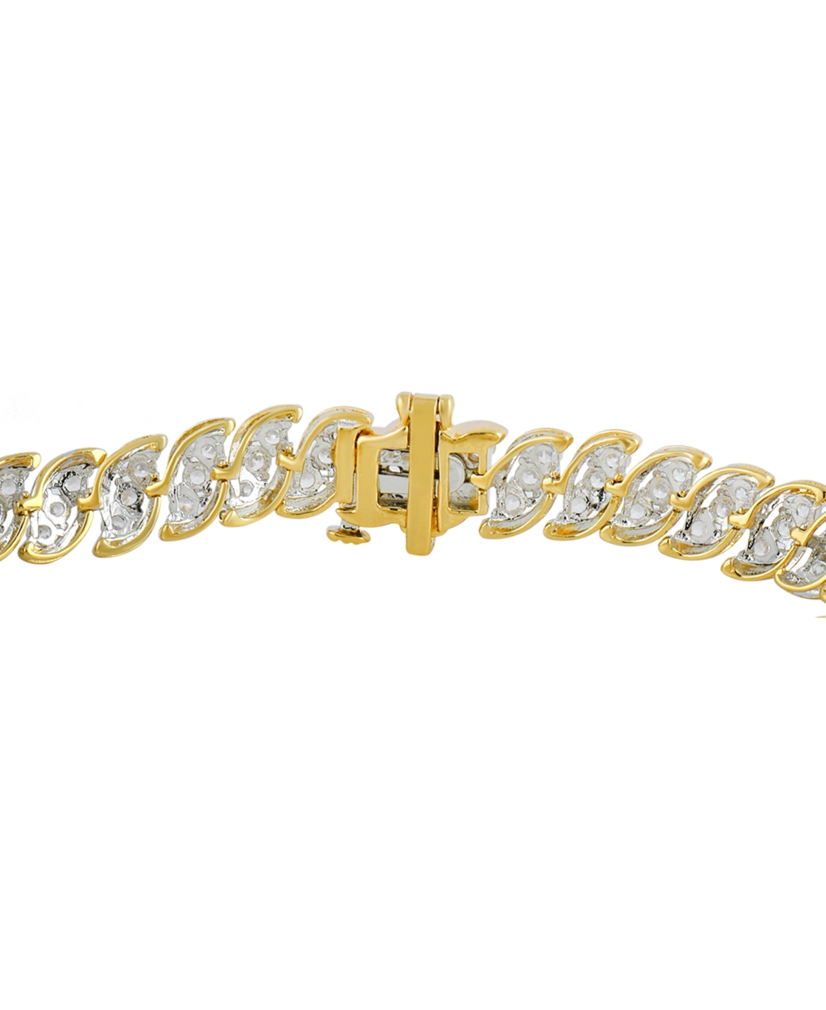Shop Macy's Diamond S Curve Link Bracelet (4 Ct. T.w.) In 10k Gold In Yellow Gold