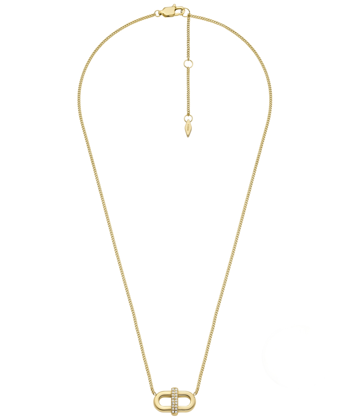 Shop Fossil Heritage D-link Glitz Gold-tone Stainless Steel Chain Necklace