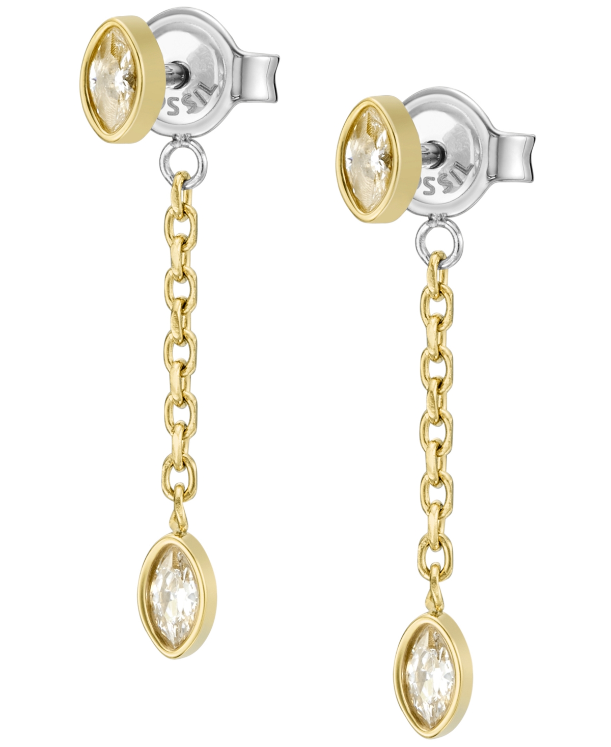 Shop Fossil Sadie Seasonal Sparkle Gold-tone Stainless Steel Drop Earrings